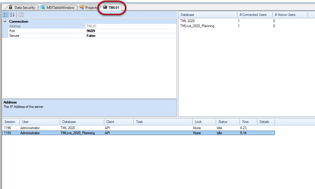 Control Panel Window